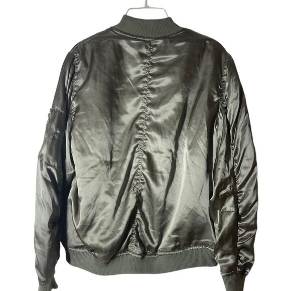 Charlotte Russe Olive Green Full Zip Bomber Jacket - M - Picture 3 of 5